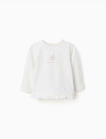 Lange mouwen katoenen t-shirt met gerafelde zoom