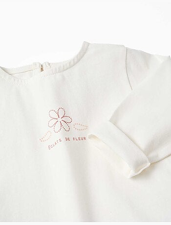 Lange mouwen katoenen t-shirt met gerafelde zoom