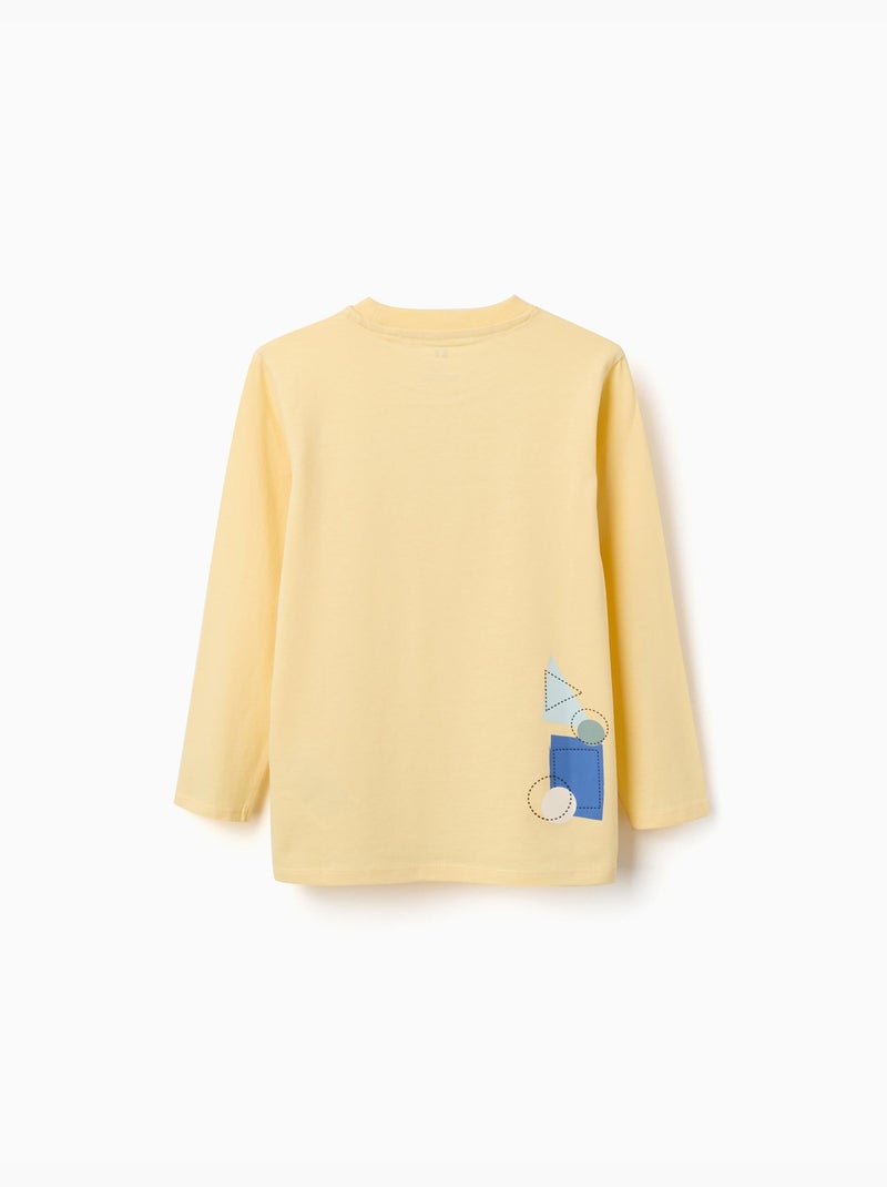 Lange mouwen katoenen t-shirt met Making Art print Geel - Kiabi