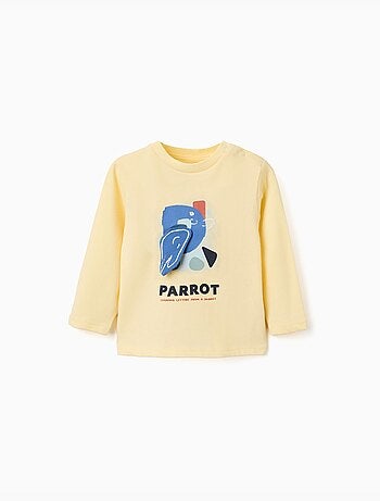 Lange mouwen katoenen t-shirt met papegaai print