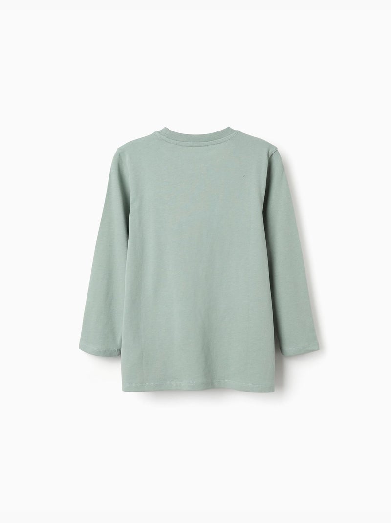 Lange mouwen katoenen t-shirt met Shapes print Groen - Kiabi