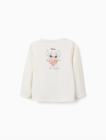 Lange mouwen katoenen t-shirt met stitch is cute print