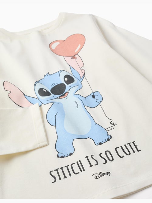 Lange mouwen katoenen t-shirt met stitch is cute print - Kiabi