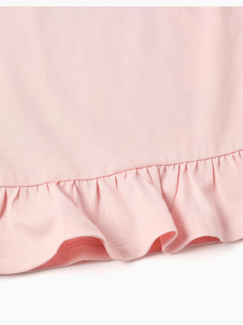 Lange mouwen katoenen t-shirt met stitch print Roze - Kiabi