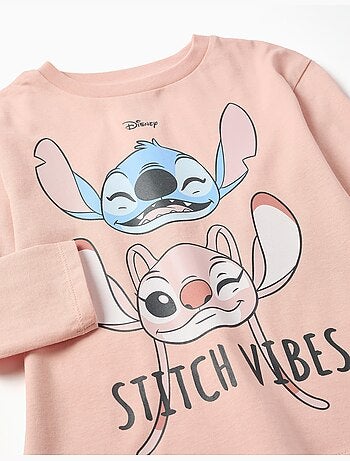 Lange mouwen katoenen t-shirt met stitch vibes print
