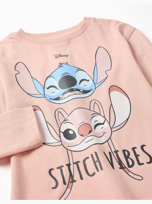 Lange mouwen katoenen t-shirt met stitch vibes print - Kiabi