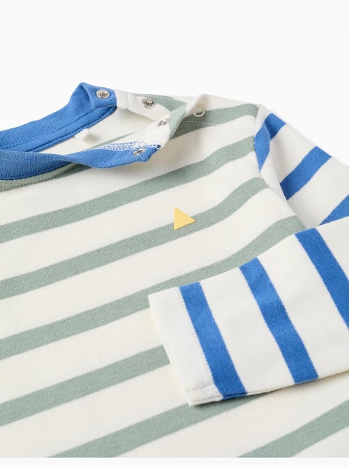 Lange mouwen katoenen t-shirt met strepen - Kiabi