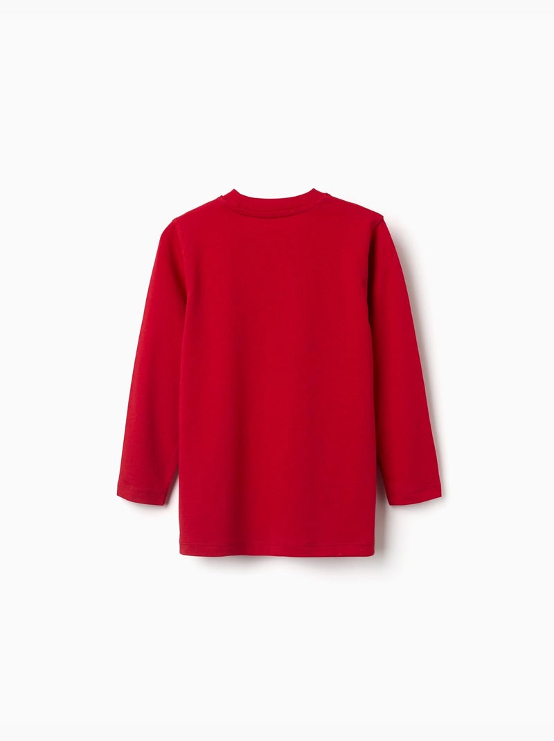 Lange mouwen katoenen t-shirt met ZY print Rood - Kiabi