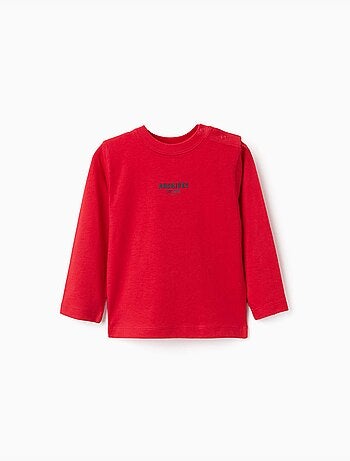 Lange mouwen katoenen t-shirt met zy reliëfprint
