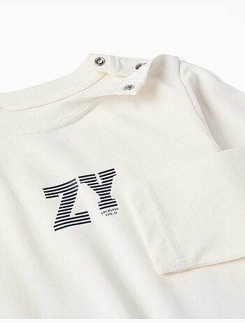 Lange mouwen katoenen t-shirt met zy reliëfprint