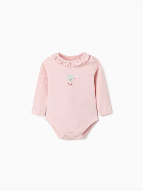 Lange mouwen romper met print en ruches - Kiabi