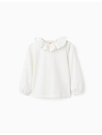Lange mouwen t-shirt met rucheskraag