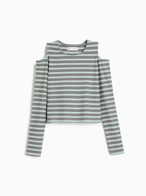 Lange mouwen t-shirt strepen, mo fashion - Kiabi Lange mouwen t-shirt strepen, mo fashion - Kiabi