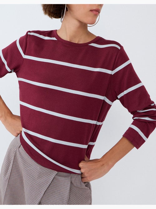 Lange mouwen t-shirt strepen, mo fashion - Kiabi Lange mouwen t-shirt strepen, mo fashion - Kiabi