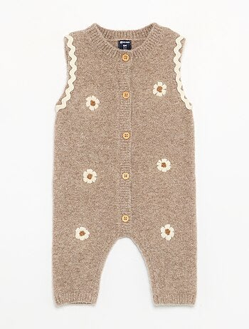 Lange mouwloze jumpsuit van tricot