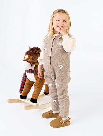 Lange mouwloze jumpsuit van tricot