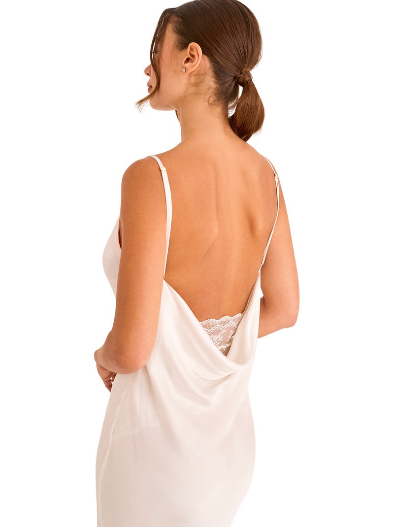Lange nachtpon manuela mariage Ecru - Kiabi