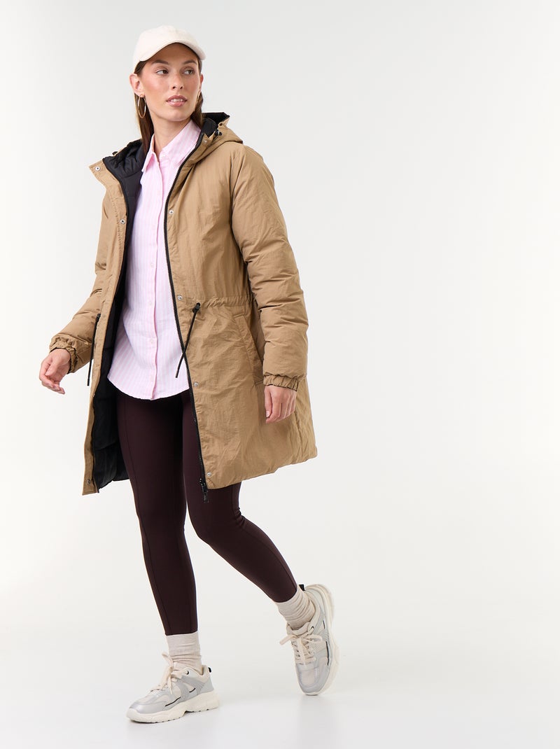 Lange omkeerbare parka Biege - Kiabi
