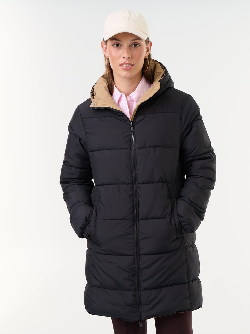 Lange omkeerbare parka Biege - Kiabi