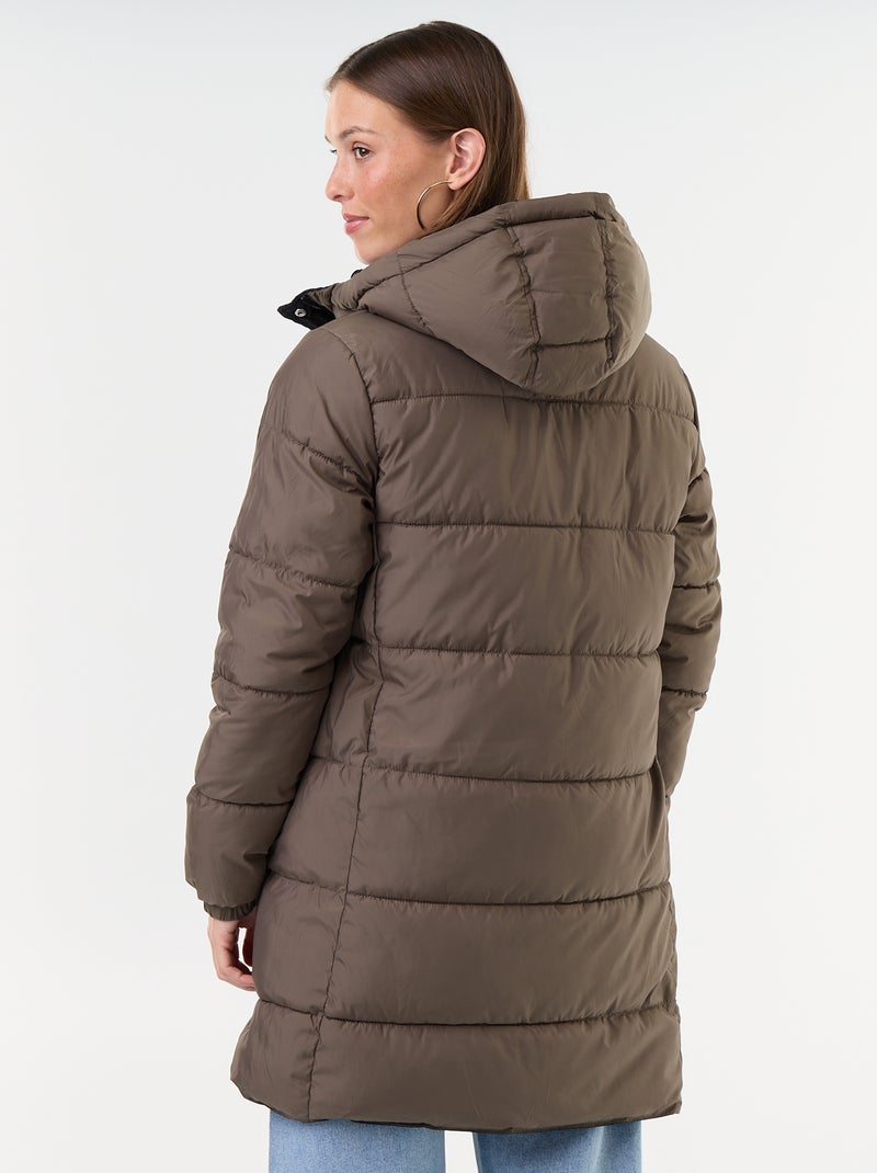 Lange omkeerbare parka Zwart - Kiabi
