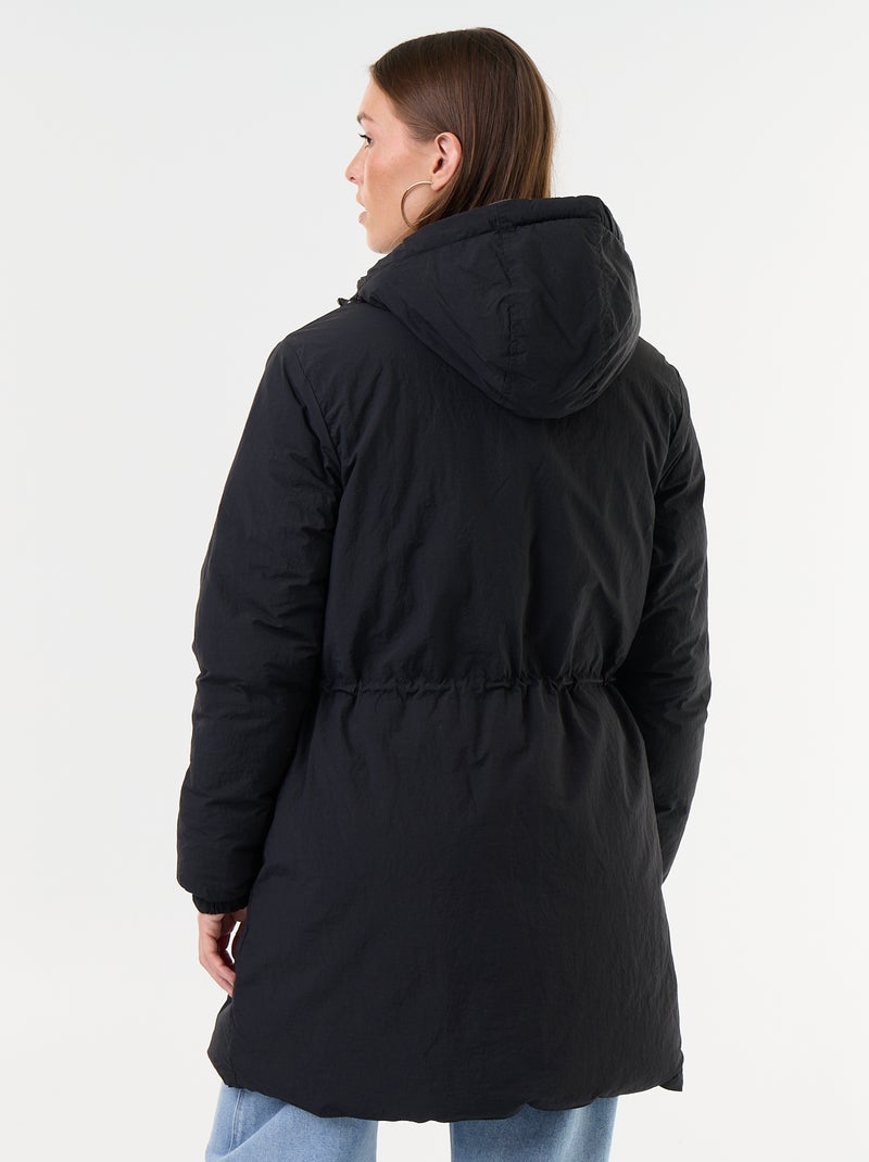 Lange omkeerbare parka Zwart - Kiabi