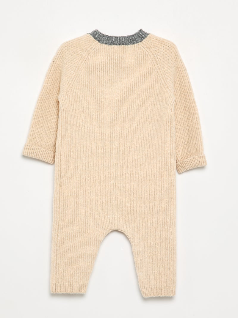 Lange overall van tricot Biege - Kiabi