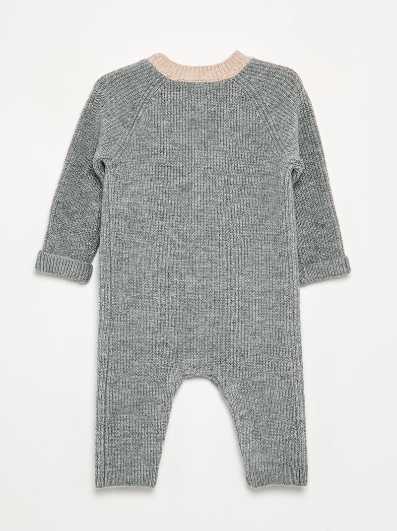 Lange overall van tricot Grijs - Kiabi