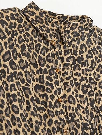 Lange overhemdjurk met luipaardprint - adaptieve collectie