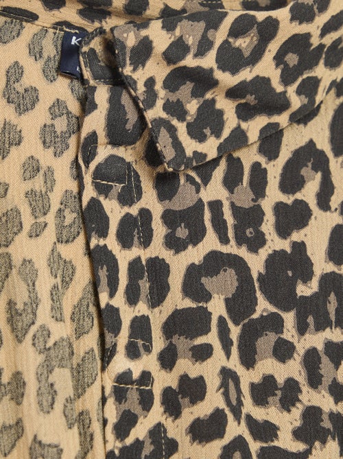Lange overhemdjurk met luipaardprint - adaptieve collectie - Kiabi