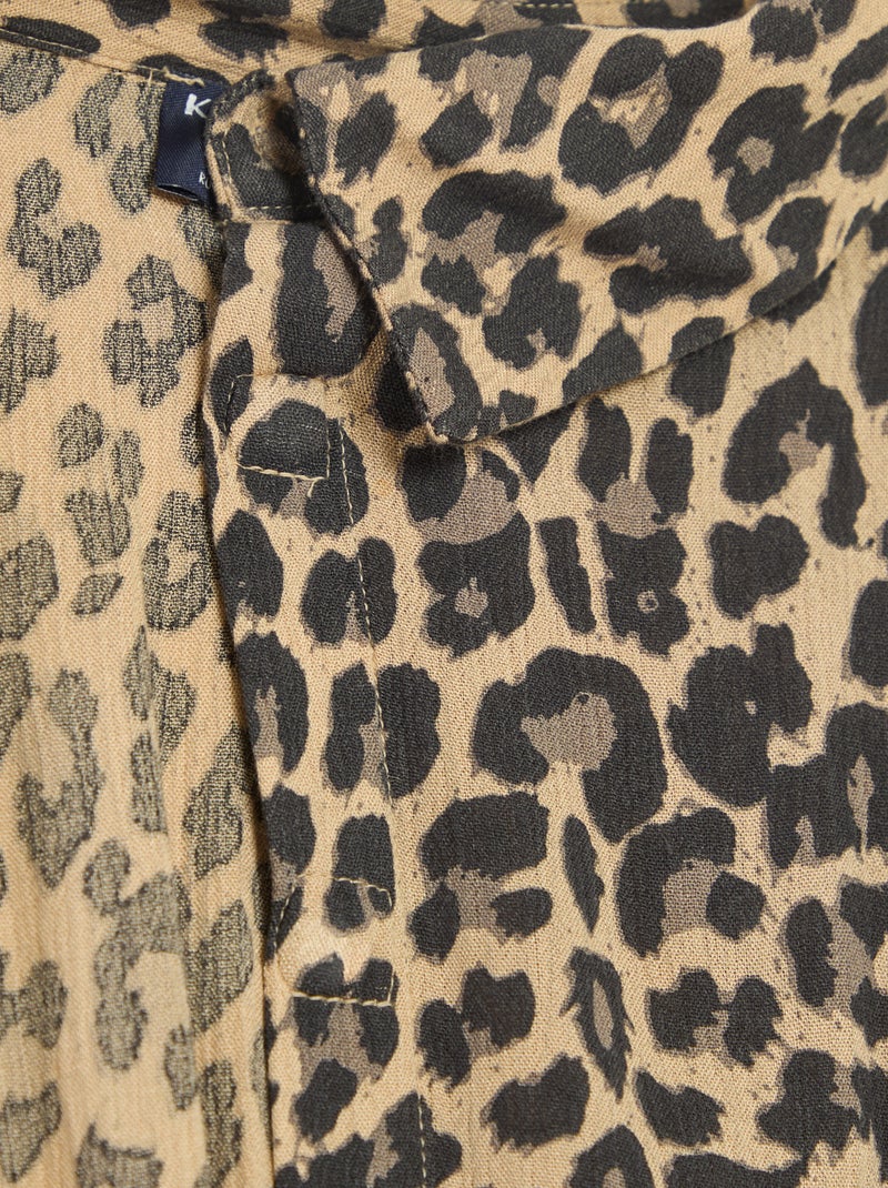 Lange overhemdjurk met luipaardprint - adaptieve collectie Biege - Kiabi