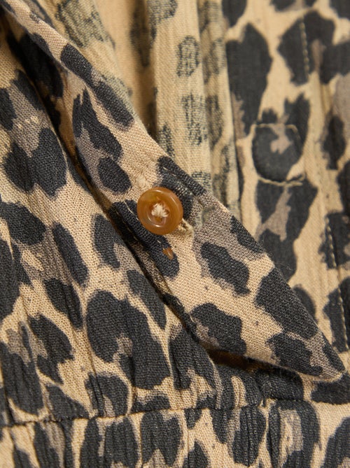 Lange overhemdjurk met luipaardprint - adaptieve collectie - Kiabi