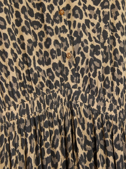 Lange overhemdjurk met luipaardprint - So Easy - Kiabi