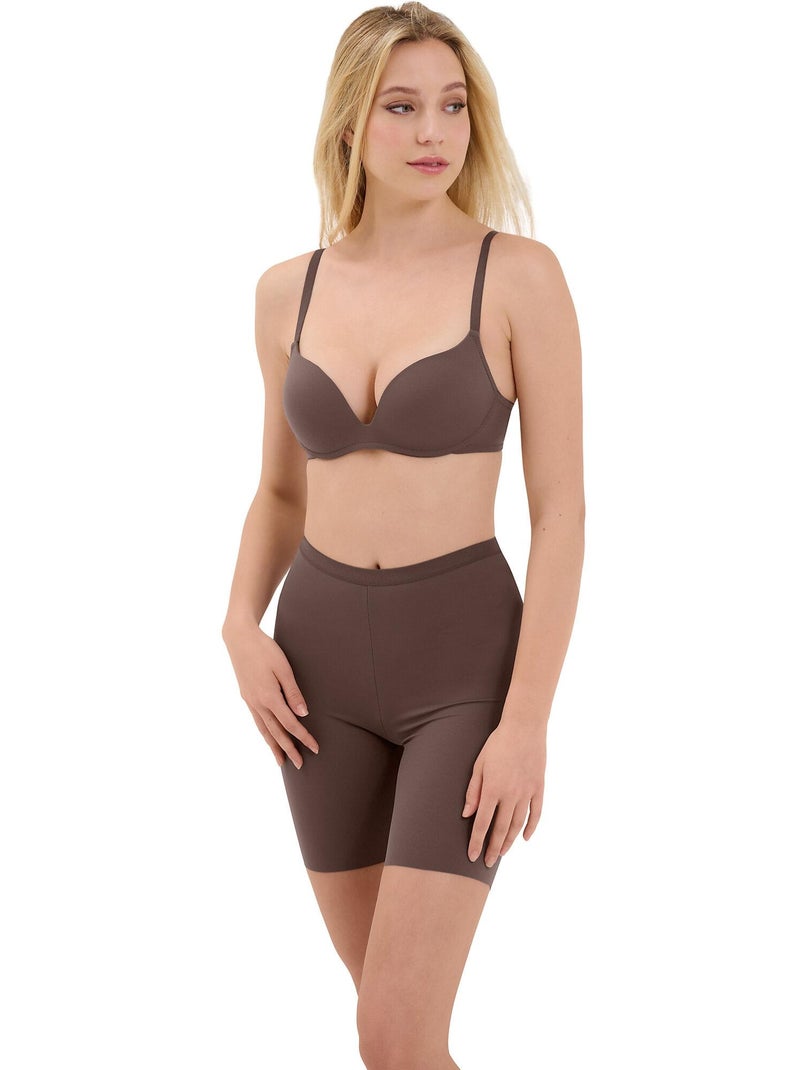 Lange panty met hoge taille maya Chocoladebruin - Kiabi