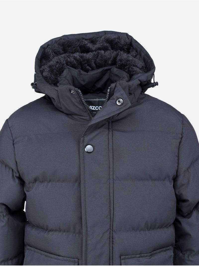 Lange parka met capuchon - Kizco Zwart - Kiabi