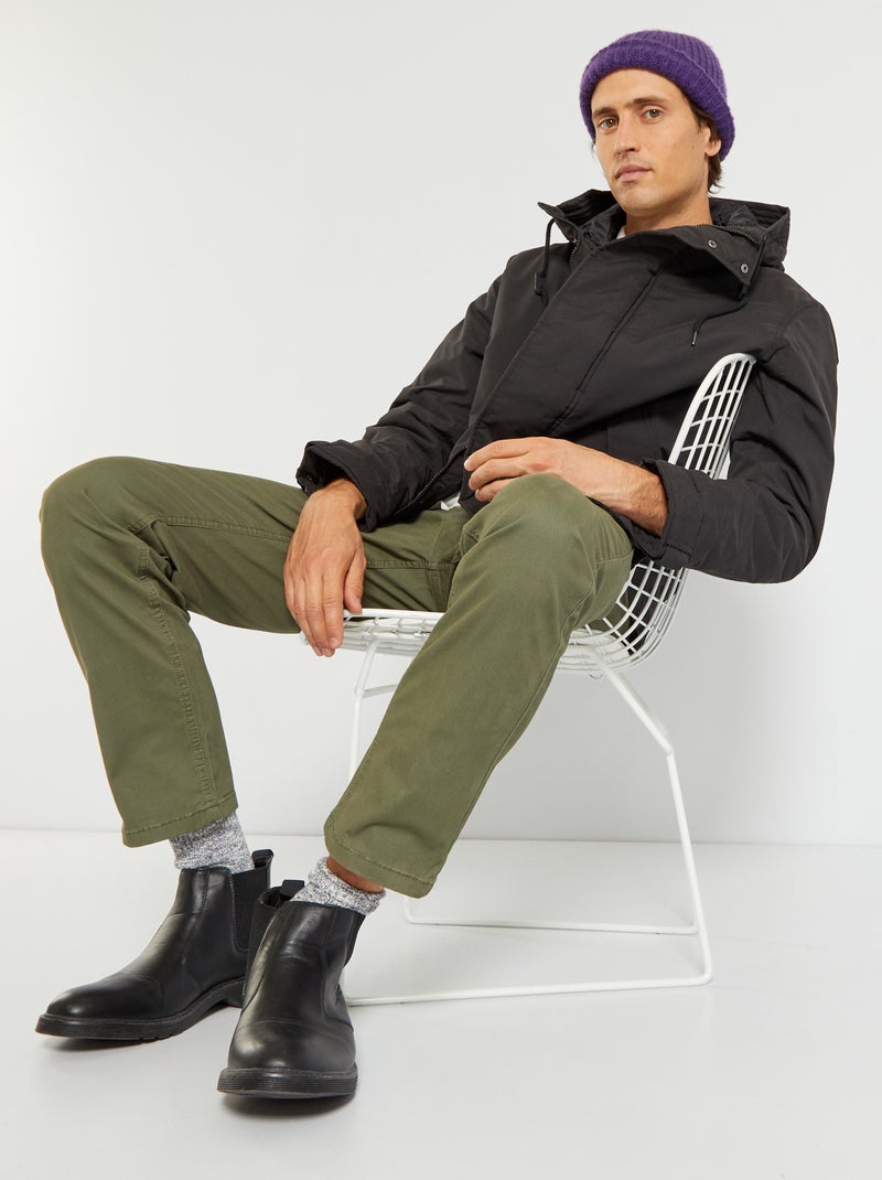 Lange parka met capuchon 'Produkt' zwart - Kiabi