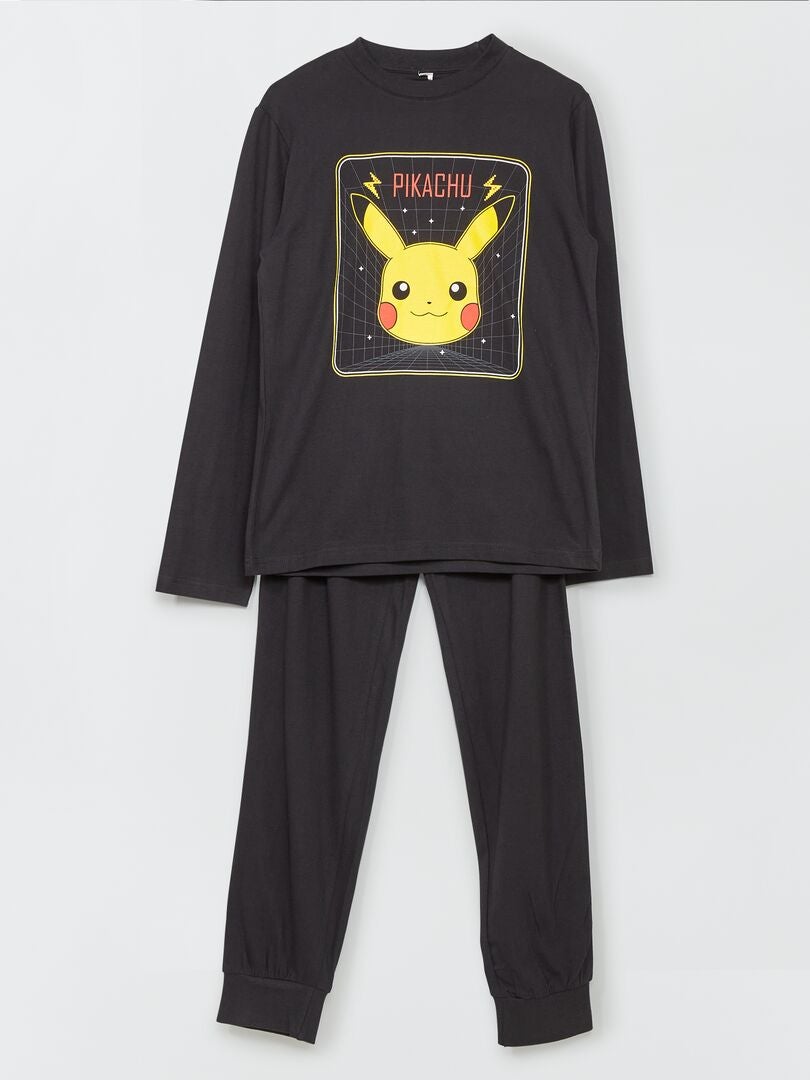 Lange Pokémon-pyjama - 2-delig zwart - Kiabi