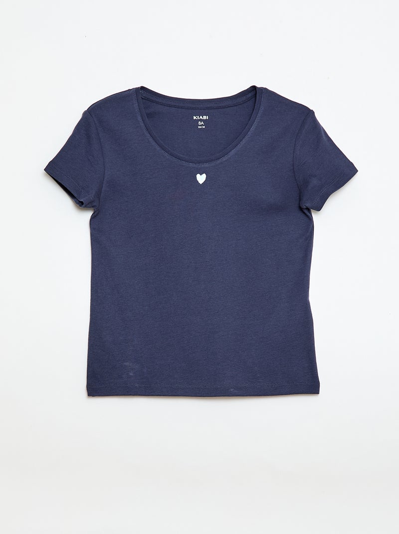 Lange popeline pyjama - 2-delig Blauw - Kiabi