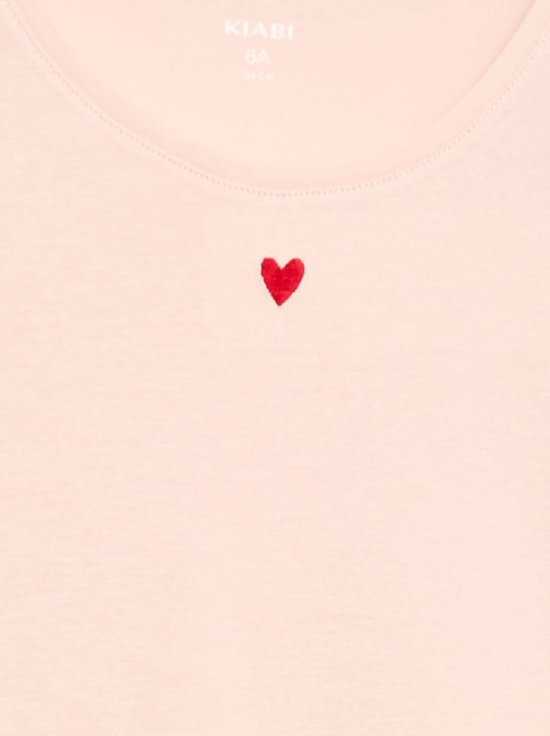 Lange popeline pyjama - 2-delig Rose - Kiabi