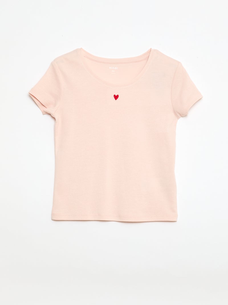 Lange popeline pyjama - 2-delig Rose - Kiabi