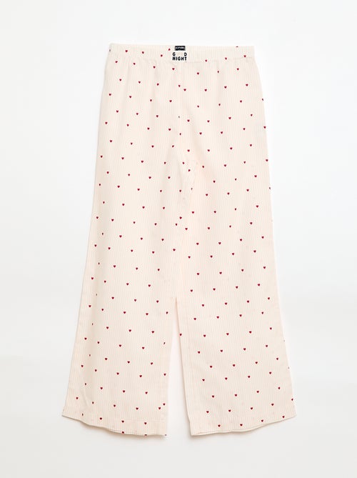 Lange popeline pyjama - 2-delig - Kiabi