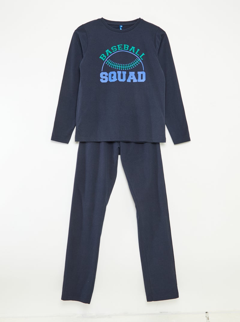 Lange pyjama - 2-delig Blauw - Kiabi