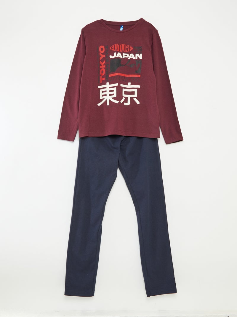 Lange pyjama - 2-delig Rood - Kiabi