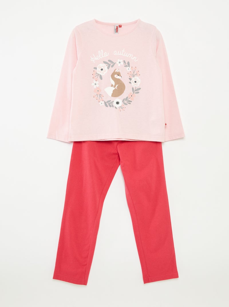 Lange pyjama - 2-delig Rose - Kiabi