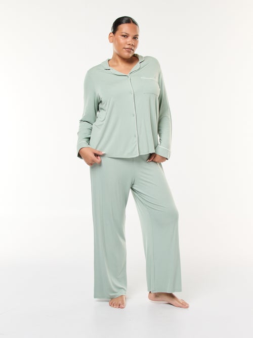 Lange pyjama - Blouse + broek - 2-delig - Kiabi