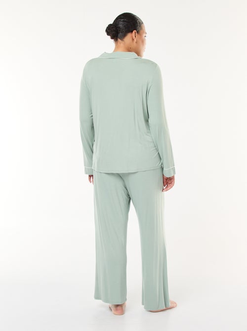 Lange pyjama - Blouse + broek - 2-delig - Kiabi