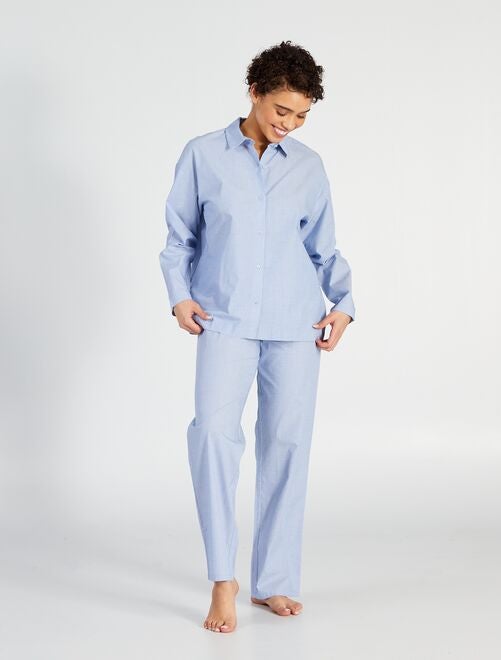 Lange pyjama - Blouse + broek - 2-delig - Kiabi