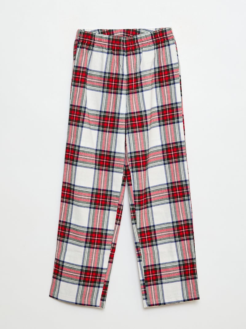 Lange pyjama - Hemd + broek - 2-delig Wit - Kiabi
