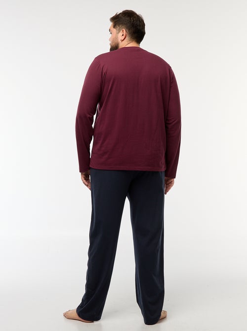 Lange pyjama - T-shirt + broek - 2-delig - Kiabi