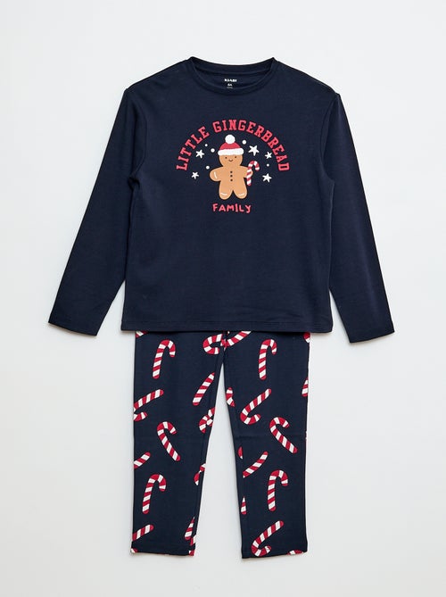 Lange pyjama - T-shirt + broek in kerstthema 2-delig - Kiabi