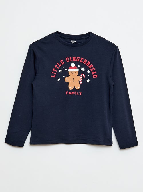 Lange pyjama - T-shirt + broek in kerstthema 2-delig - Kiabi